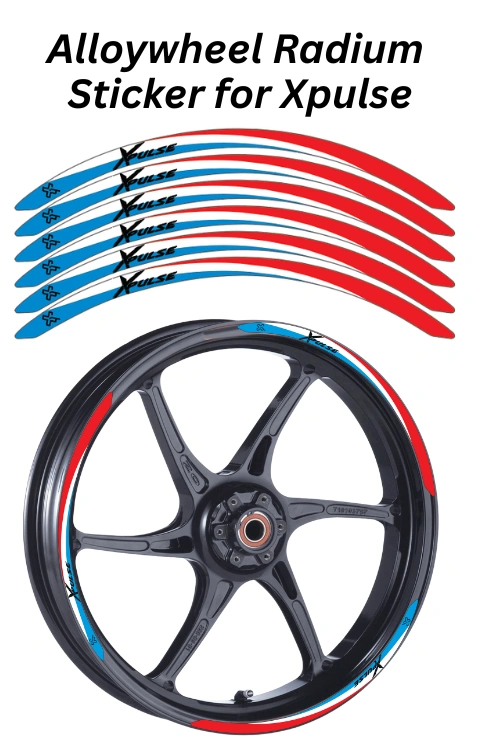 Alloy Wheel Radium Sticker Compatible with Xpulse | Made in Premium Radium with FPF (Fade Protection Film), Waterproof, Precut Sticker, Pack Of 12